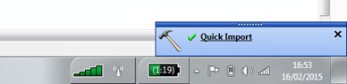Process complete notification popup