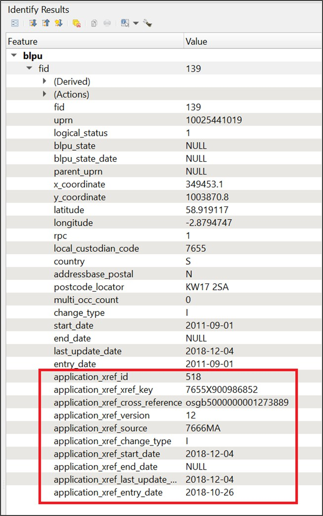 QGIS Identify Results window