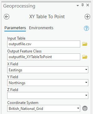A screenshot showing the ArcGIS Pro Geoprocessing pane.