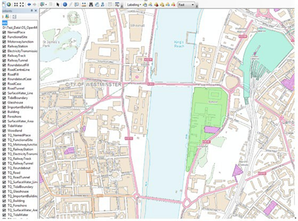 Screenshot of data loaded into the software successfully