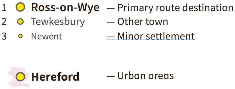 Image showing three levels of settlements depicted on the MiniScale map