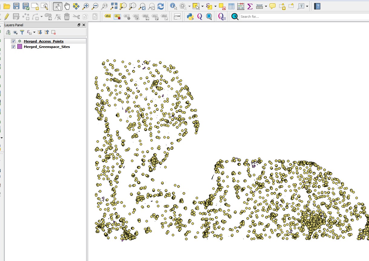 Data shown loaded into the main data window