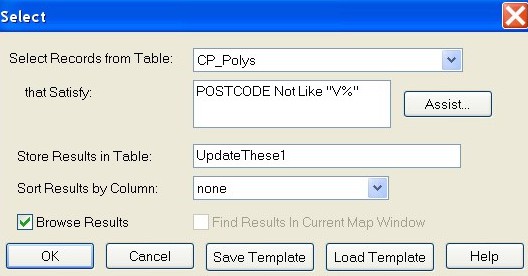 An image of the Select screen.
