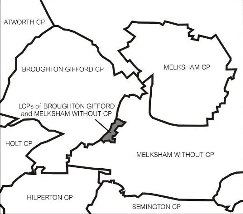 An example of lands common to the parishes of Broughton Gifford and Melksham without CP.
