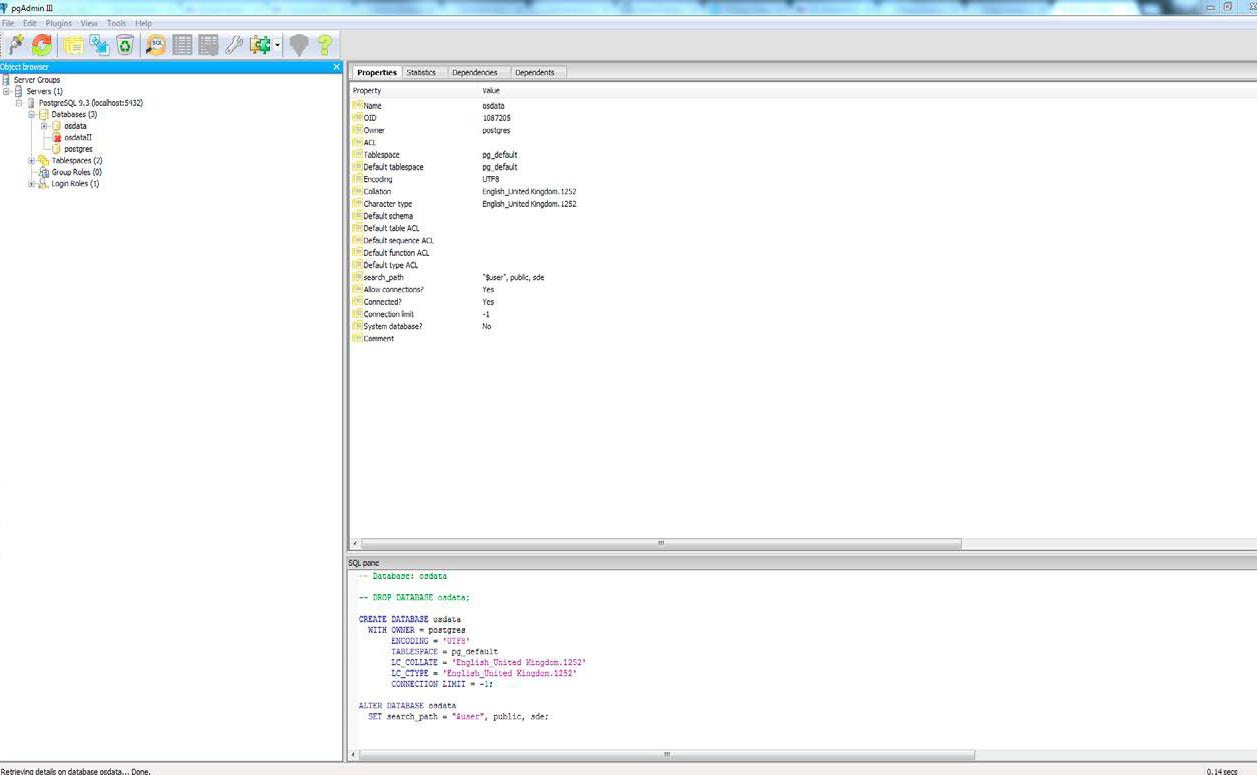 Opening screen of pgAdmin III UI