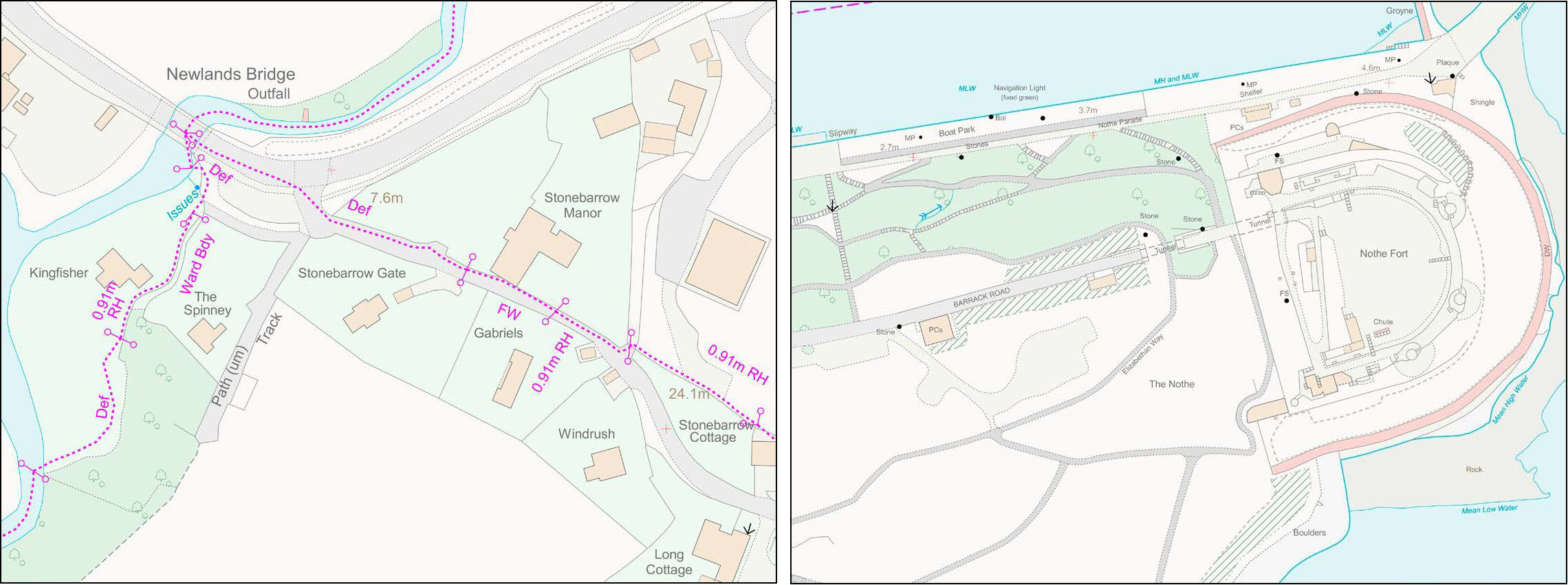 Two example maps after styling has been applied
