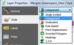 Layer properties window showing the Style tab