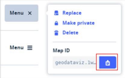 Screenshot showing MapID shown in the context menu with the clipboard button highlighted