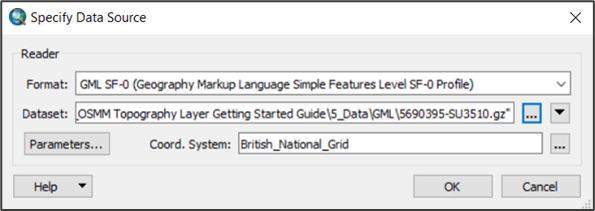 ArcMap Specify Data Source dialog