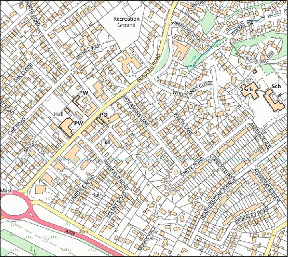 OS VectorMap Local Full Colour Raster map example.