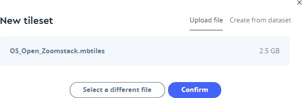 Upldoad file Mapbox dialog