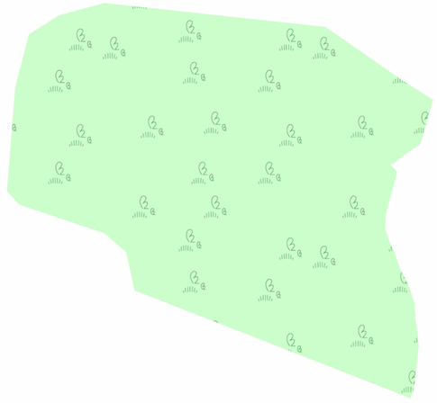 Example heathAndScrubPattern using the natural environment grid applied as a polygon fill.