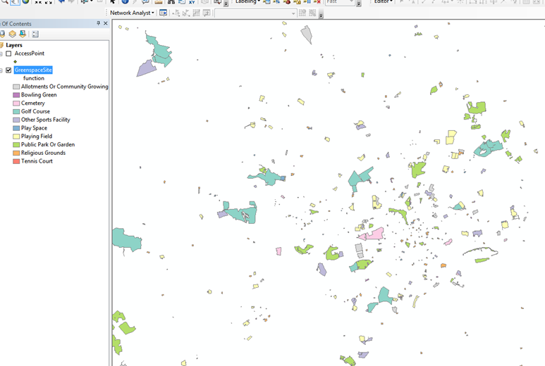 Styled data shown in the main data window