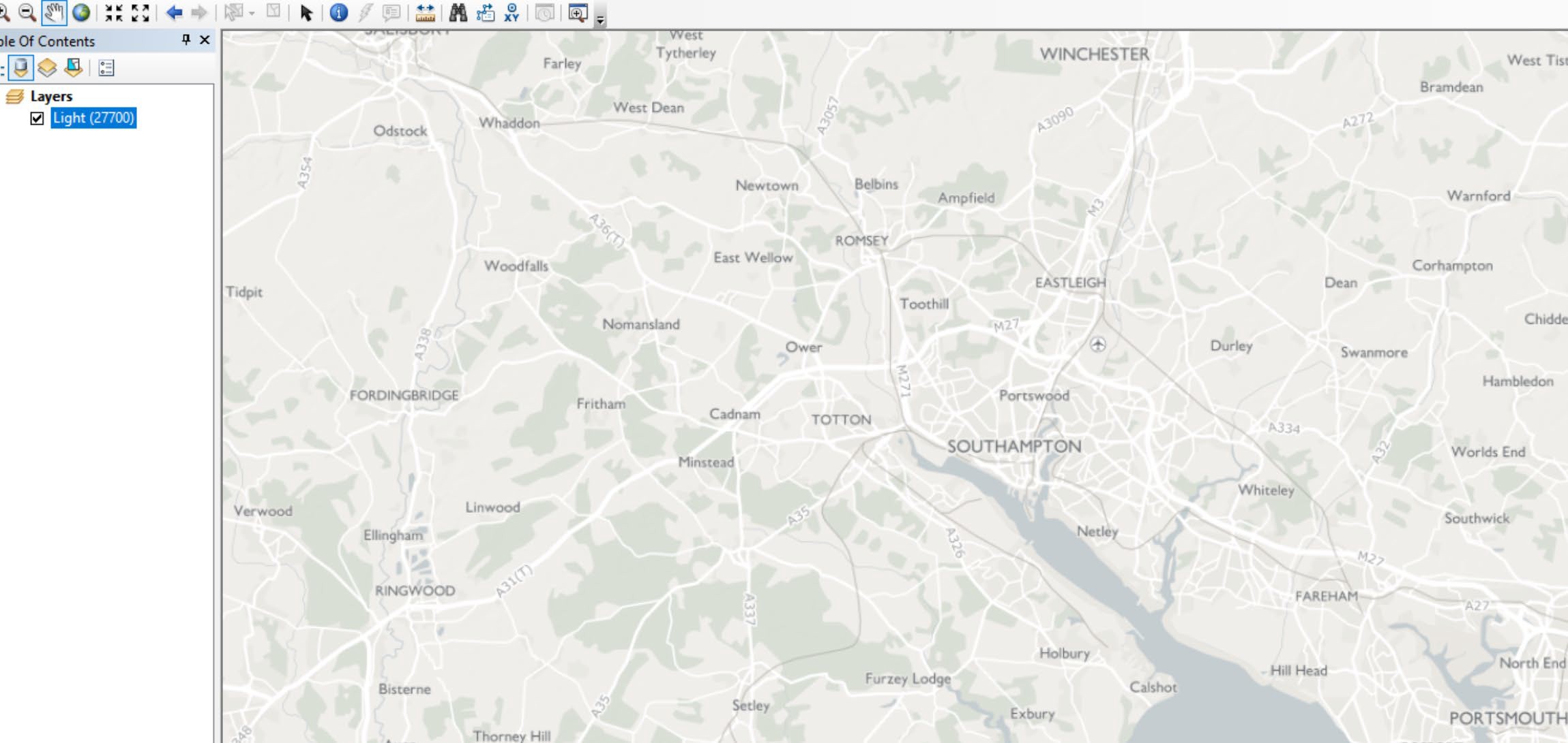 ArcMap UI showing backdrop map