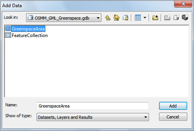 ArcMap Add Data dialog. 