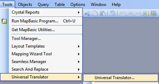 Universal translator tool as the final entry in the tools menu