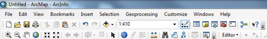 ArcMap toolbar showing ArcToolbox icon