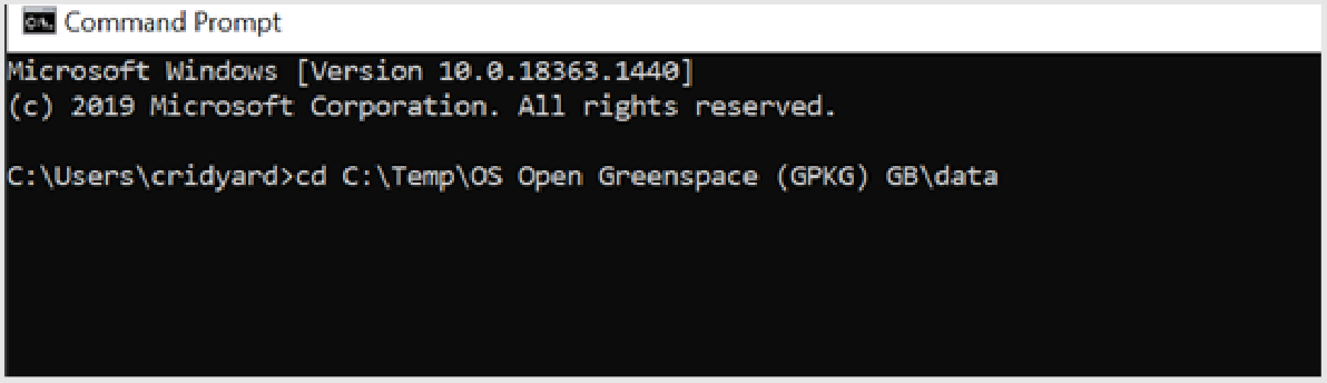 Command Prompt dialog box.