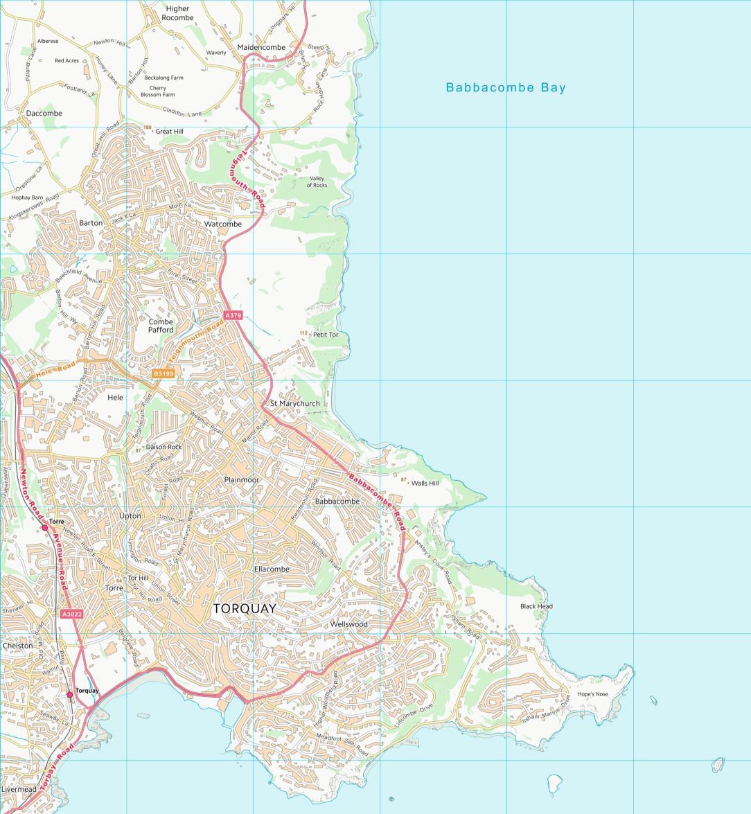 1:25 000 VMD Raster map showing the area around Torquay