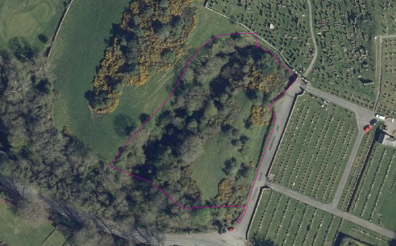 Photo of imagery of an area in southern Scotland highlighting an area of rural land cover. Provided for comparative purposes to show how the rural land cover specification refinement has altered the data in example 3.