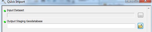 Quick import dialog window