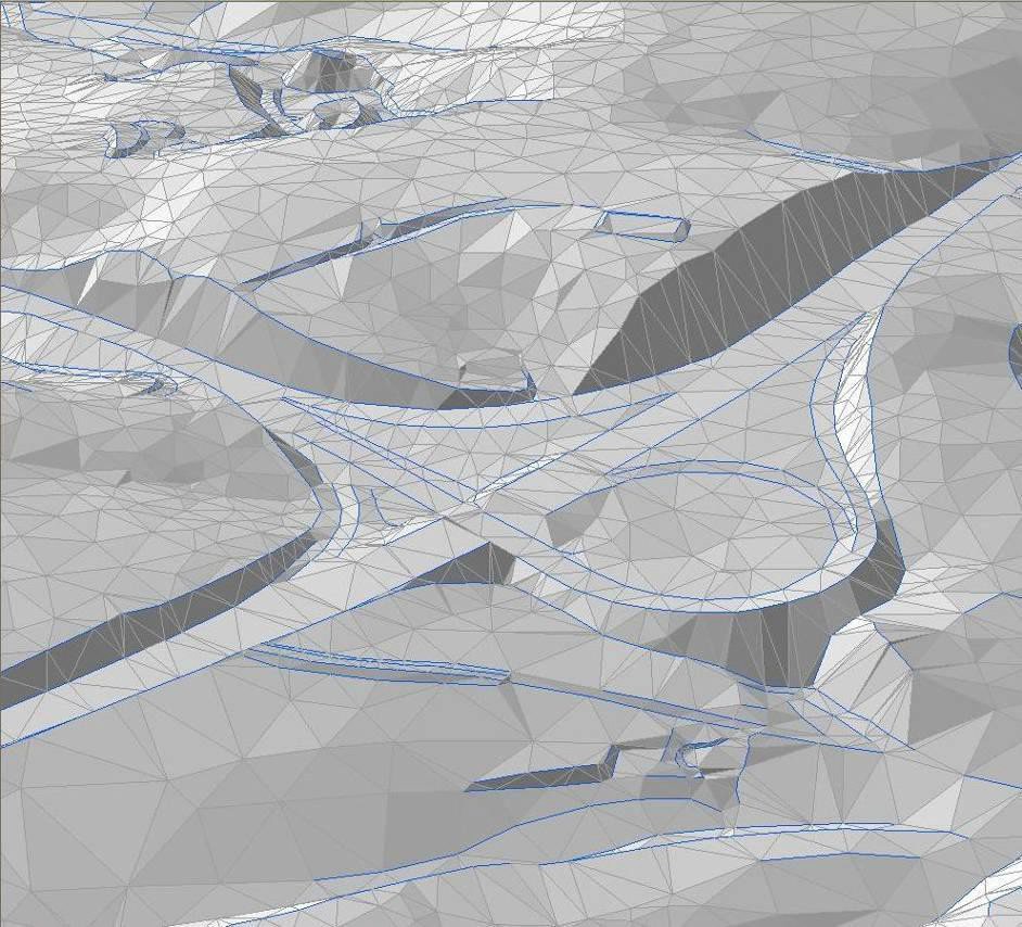 Triangulated Irregular Network (TIN) modelling of 3D data