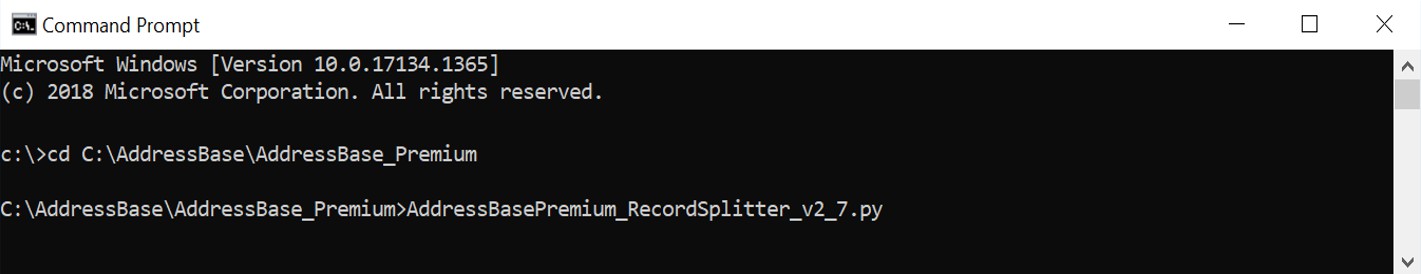 Windows Command Prompt window