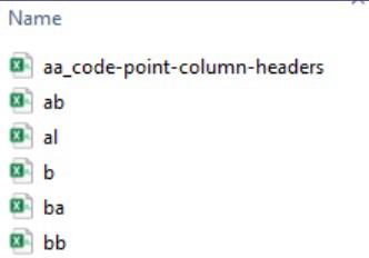 Screen listing CSV header file and Great Britain CSV files.