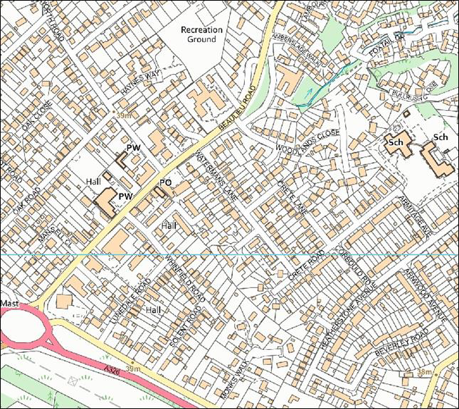 OS VectorMap Local Full Colour Raster map example.