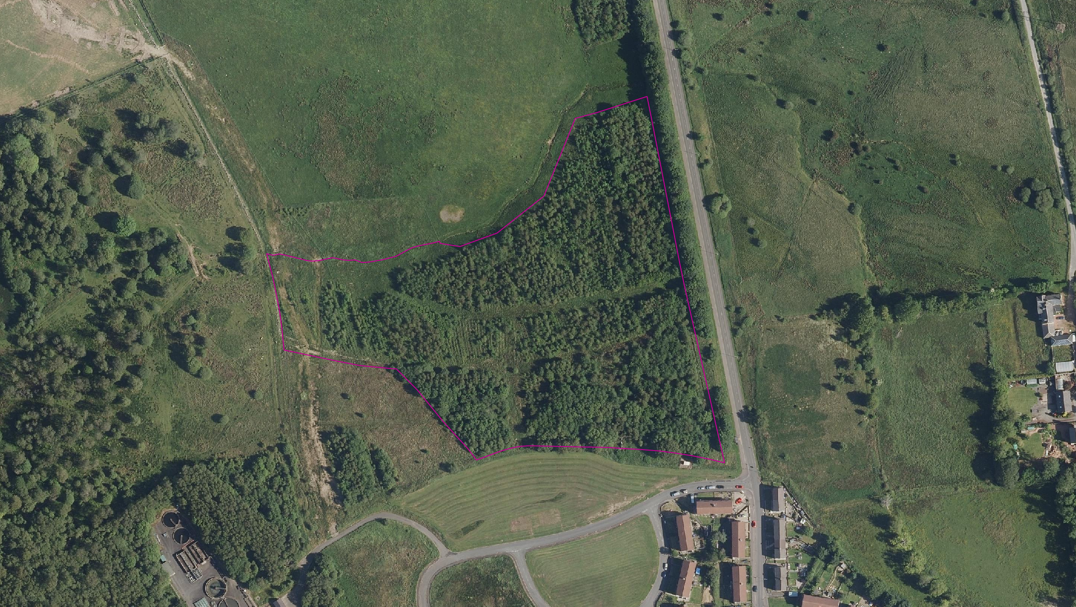 Photo of imagery of an area in southern Scotland taken in January 2021 highlighting an area of rural land cover. Provided for comparative purposes to show how the rural land cover specification refinement has altered the data in example 1.