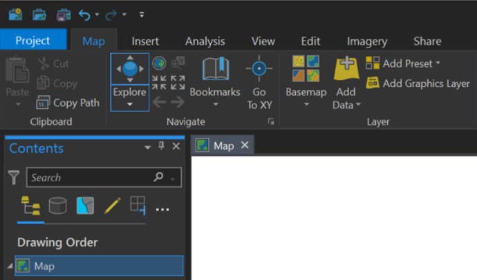 ArcGIS Pro UI showing Map > Add Data option