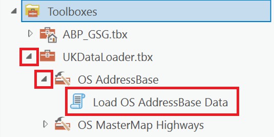 ArcGIS Pro UI Catalog pane in showing Toolboxes navigation item