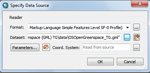 Specify data source dialog box