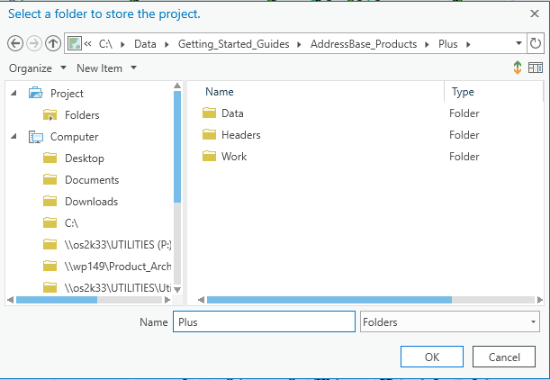 ArcGIS Pro Select a folder dialog