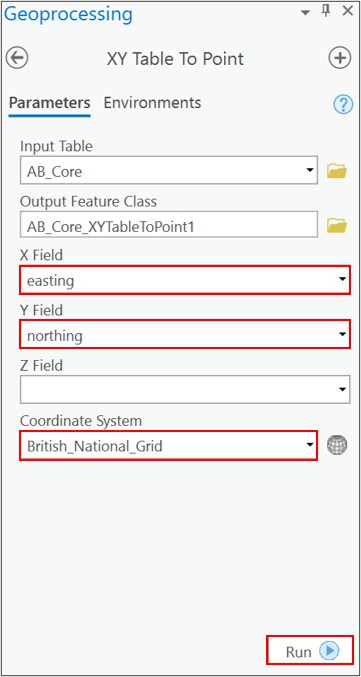 ArcGIS Pro Geoprocessing window
