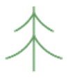 Example visual representation of a coniferousTreeFillSymbol style rule and geometry code